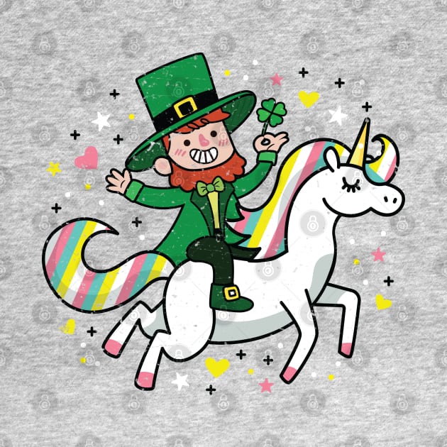 Leprechaun Riding a Unicorn Funny St Patrick's Day by ghsp